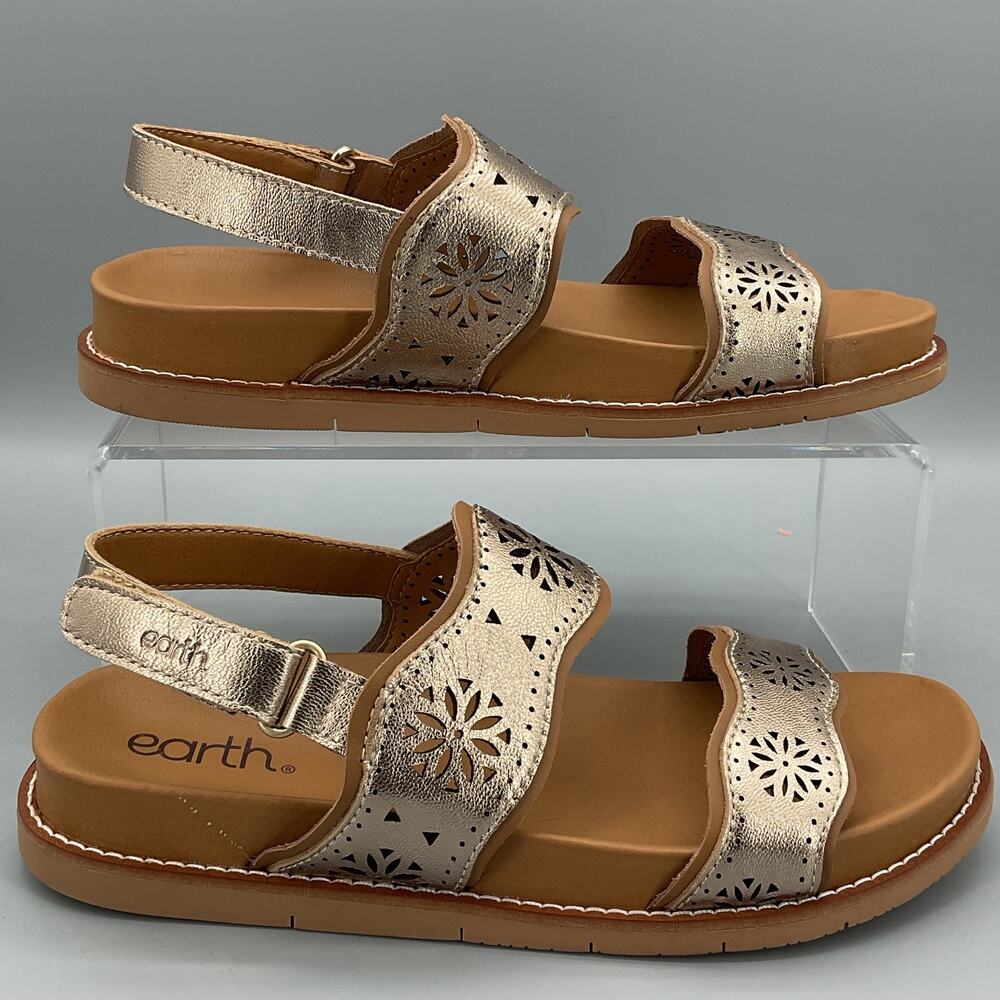 NEW earth Women’s Ferne Strappy Slingback Sandal Light Natural Size 8M